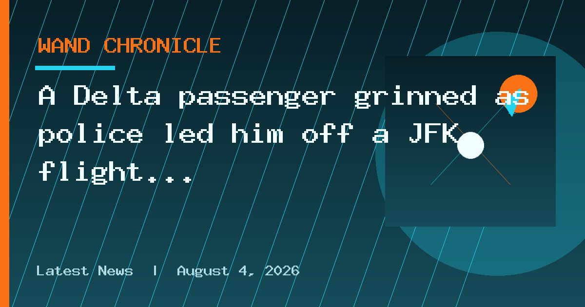 A Delta passenger grinned as police led him off a JFK flight
