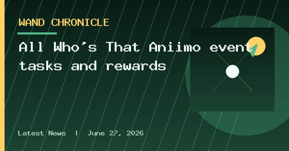 All Who’s That Aniimo event tasks and rewards