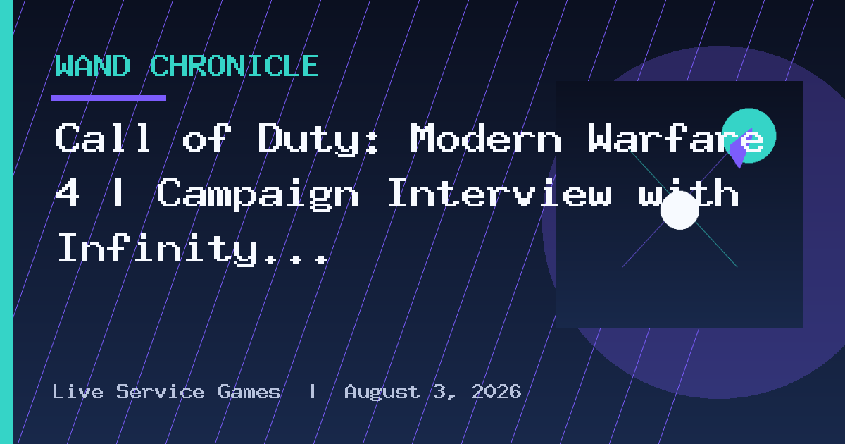 Call of Duty: Modern Warfare 4 | Campaign Interview with Infinity Ward