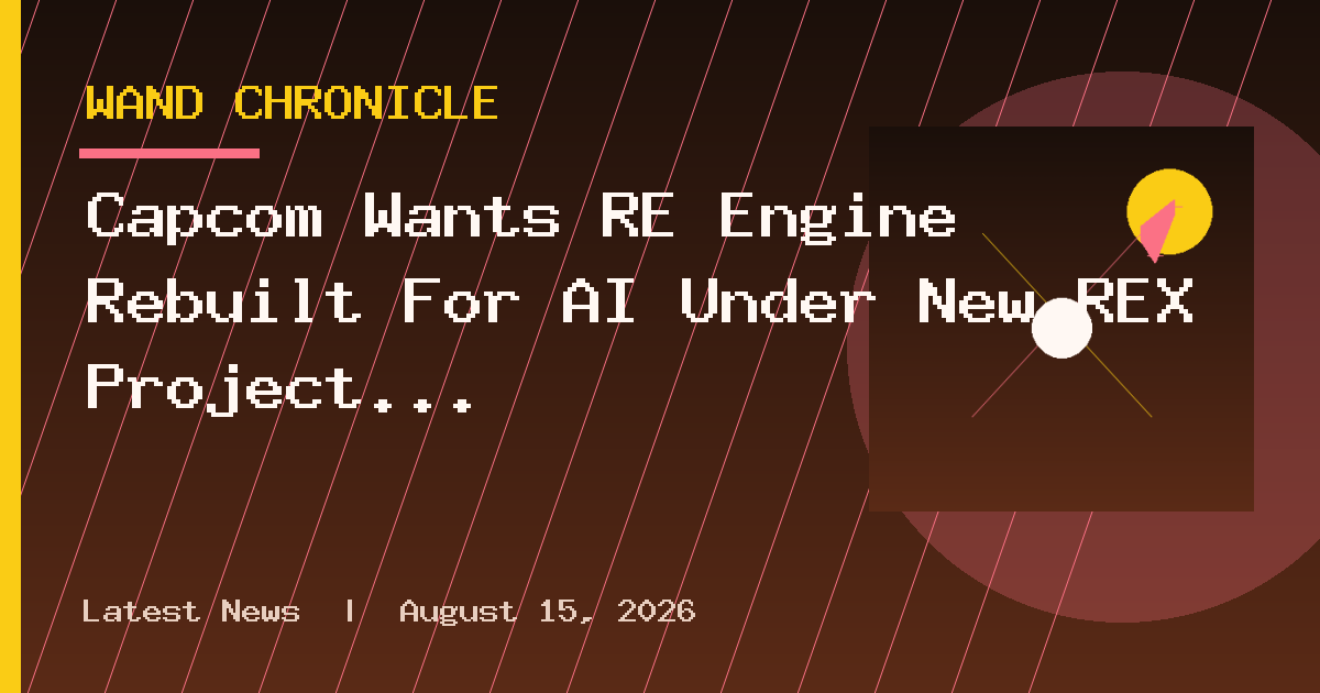 Capcom Wants RE Engine Rebuilt For AI Under New REX Project