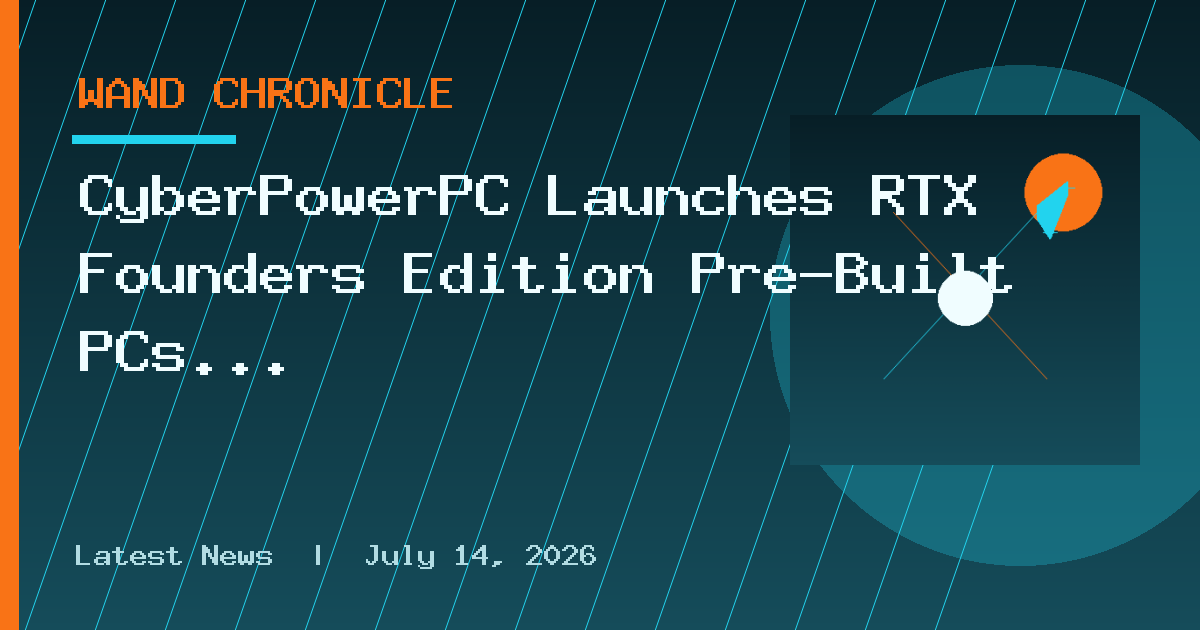 CyberPowerPC Launches RTX Founders Edition Pre-Built PCs Starting at $1,549
