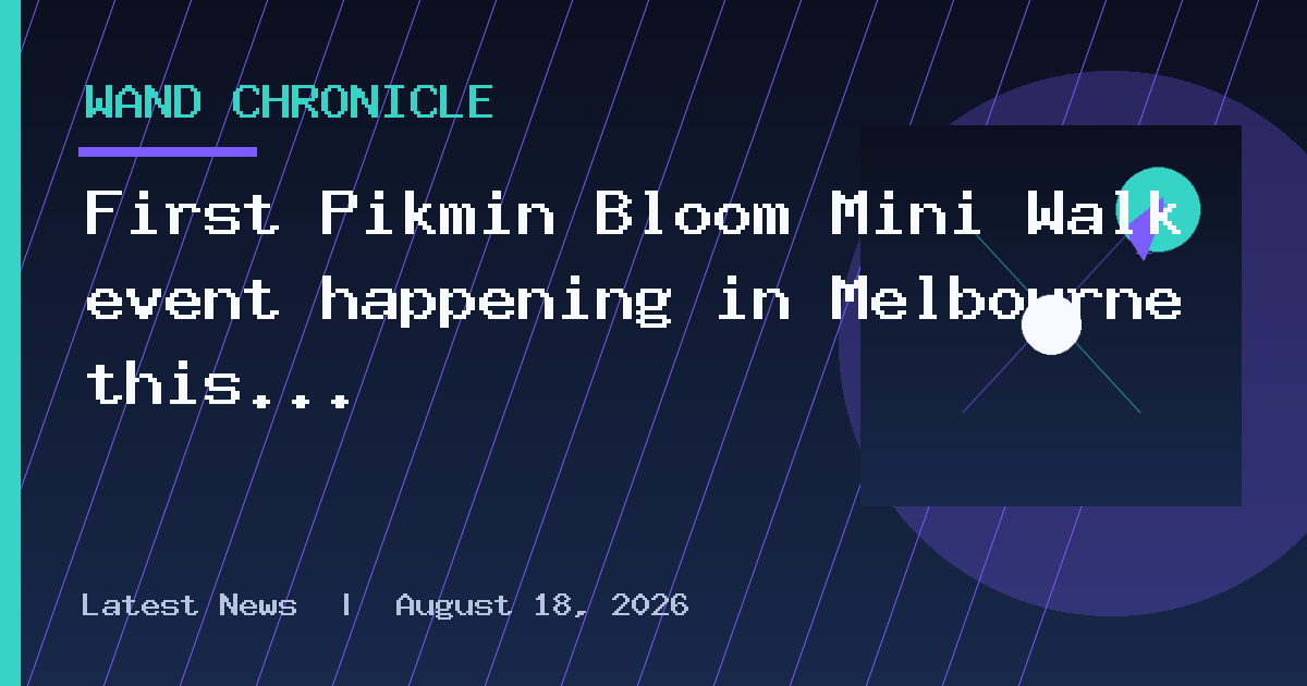 First Pikmin Bloom Mini Walk event happening in Melbourne this week
