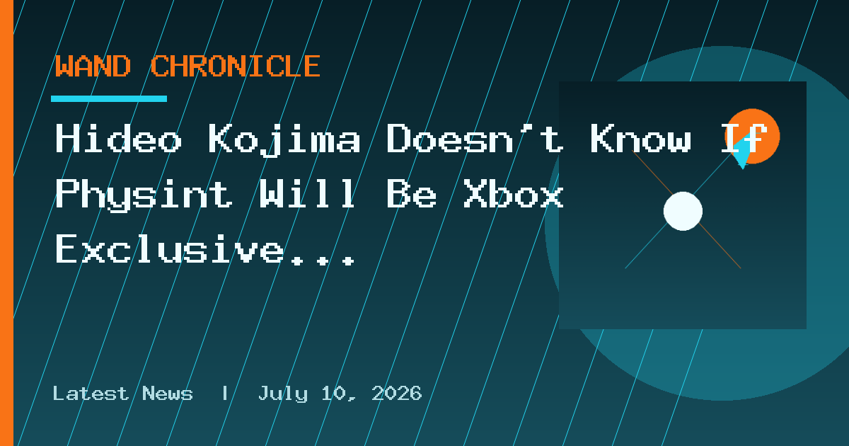 Hideo Kojima Doesn’t Know If Physint Will Be Xbox Exclusive