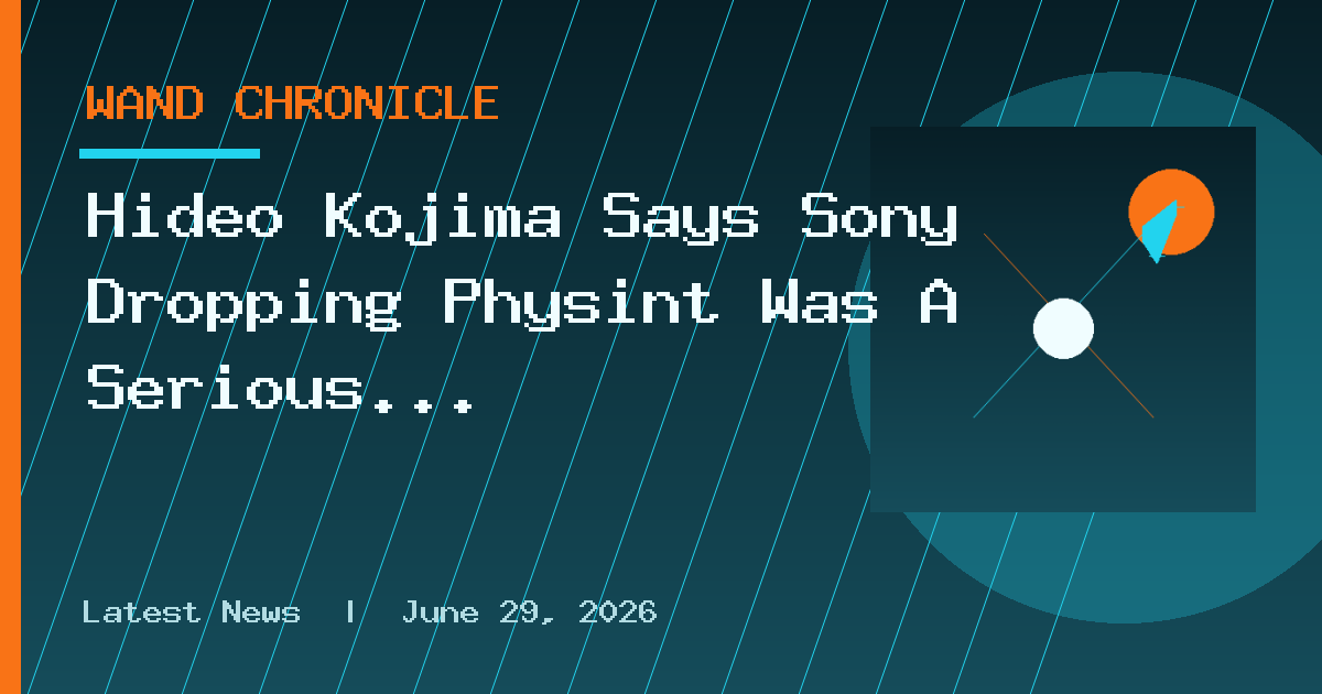 Hideo Kojima Says Sony Dropping Physint Was A Serious Blow, But There’s No Bad
