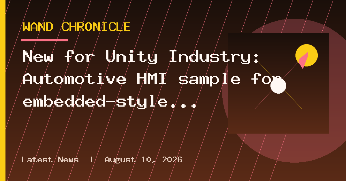 New for Unity Industry: Automotive HMI sample for embedded-style hardware