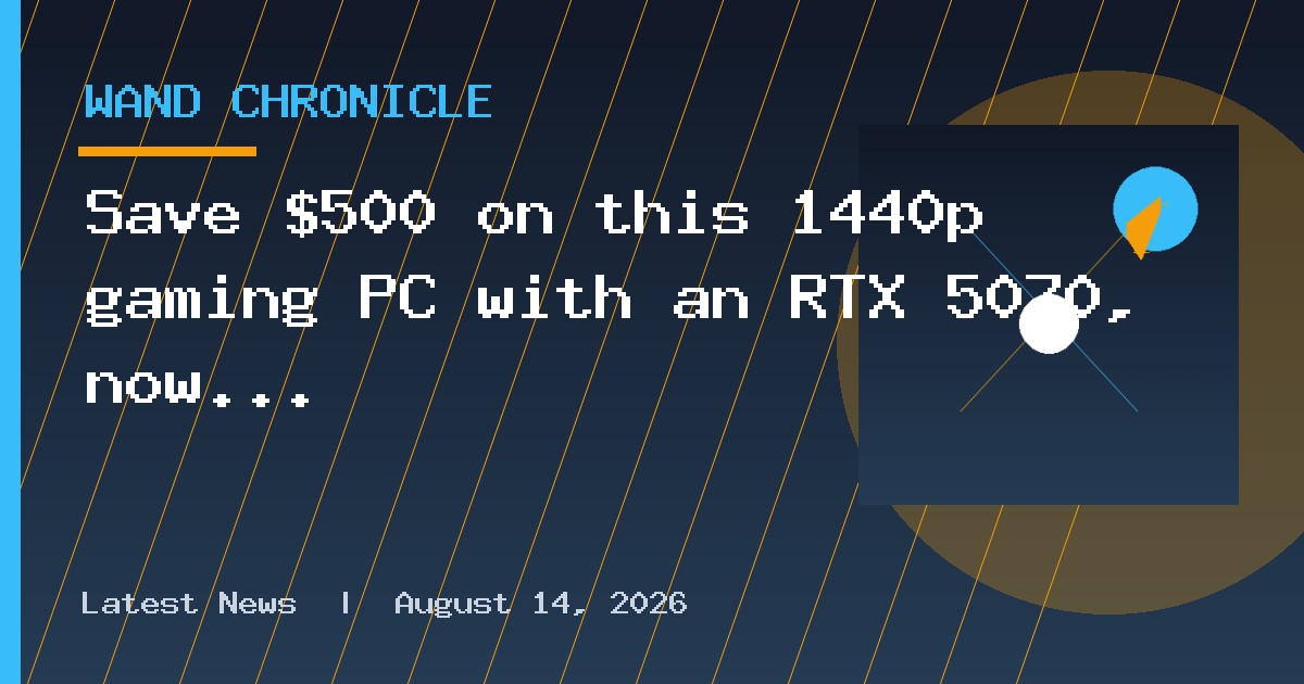 Save $500 on this 1440p gaming PC with an RTX 5070, now under $1,800