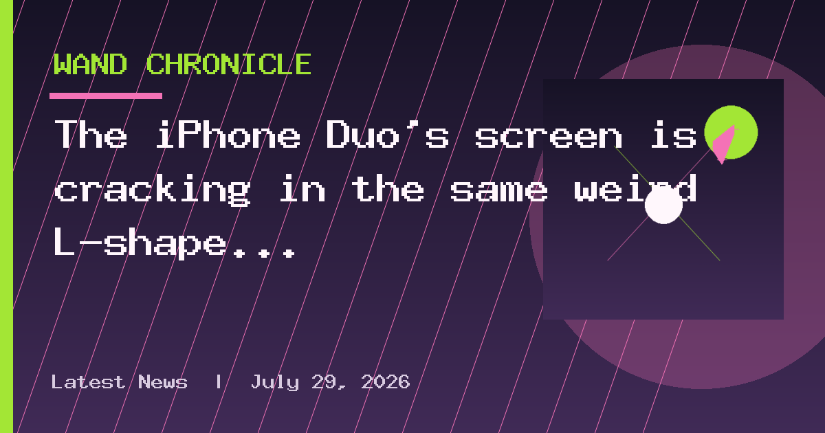 The iPhone Duo's screen is cracking in the same weird L-shape for multiple